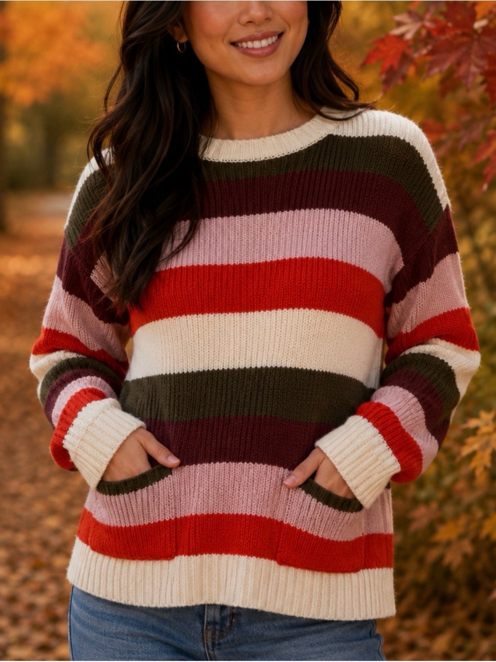 Madewell Striped Crewneck Sweater in Excellent Condition